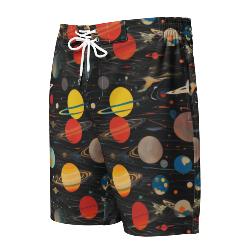 Black-sky Atlas on Men's Board Shorts — Front