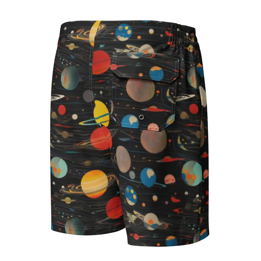 Black-sky Atlas on Men's Board Shorts — Back