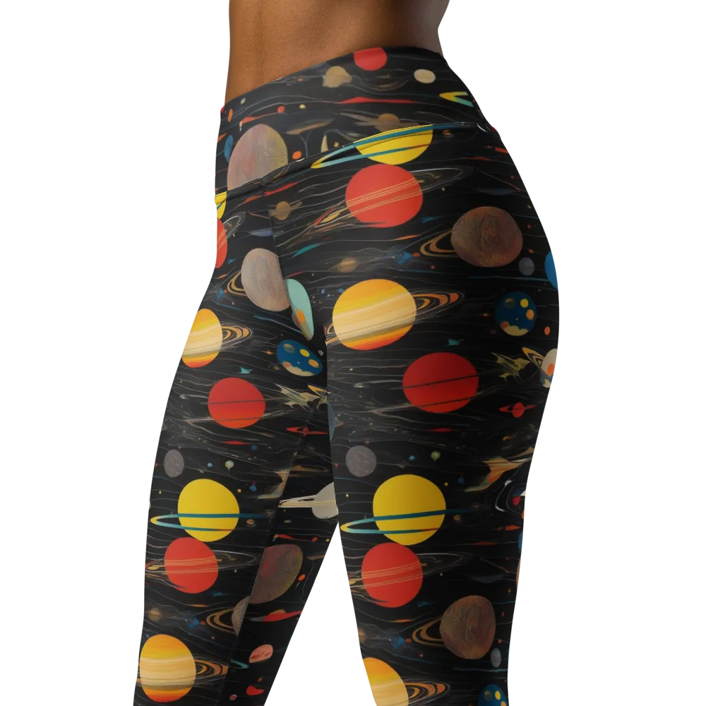 Black-sky Atlas on Yoga Leggings — Left Front