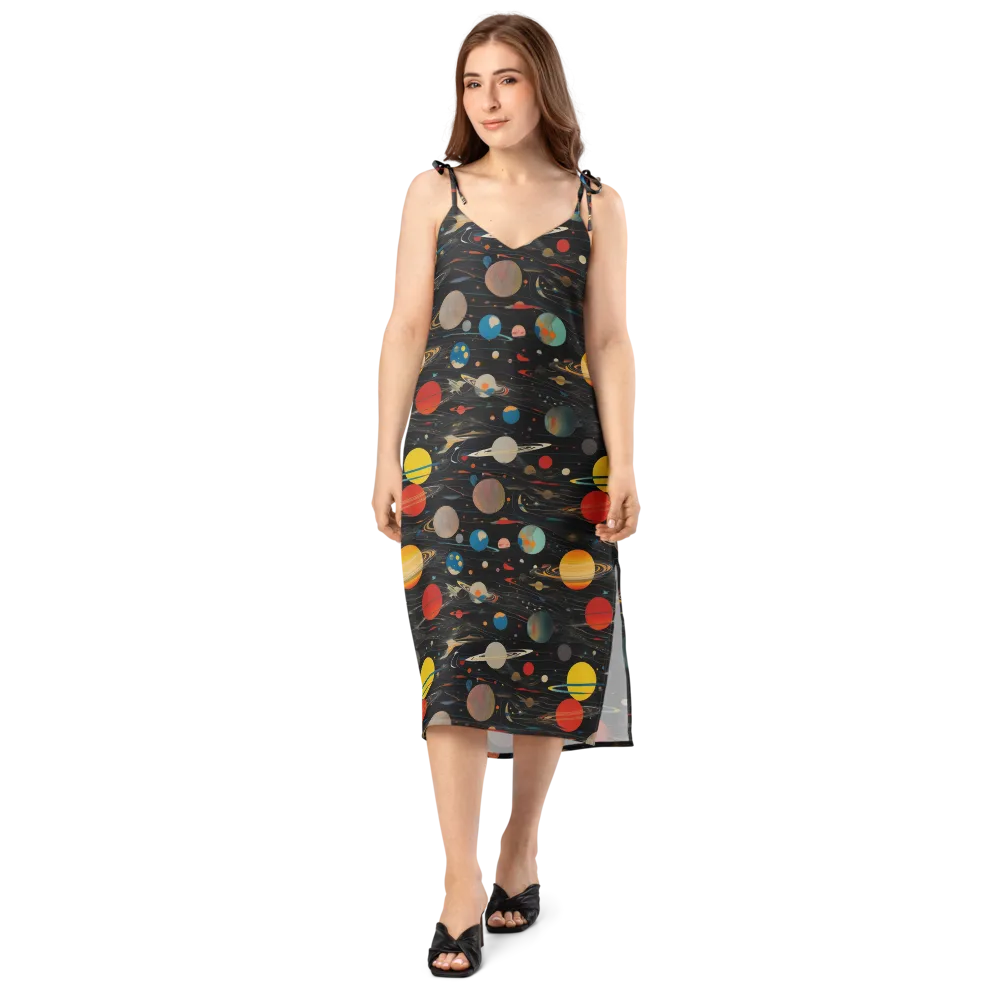 Black-sky Atlas on Slip Dress — Front