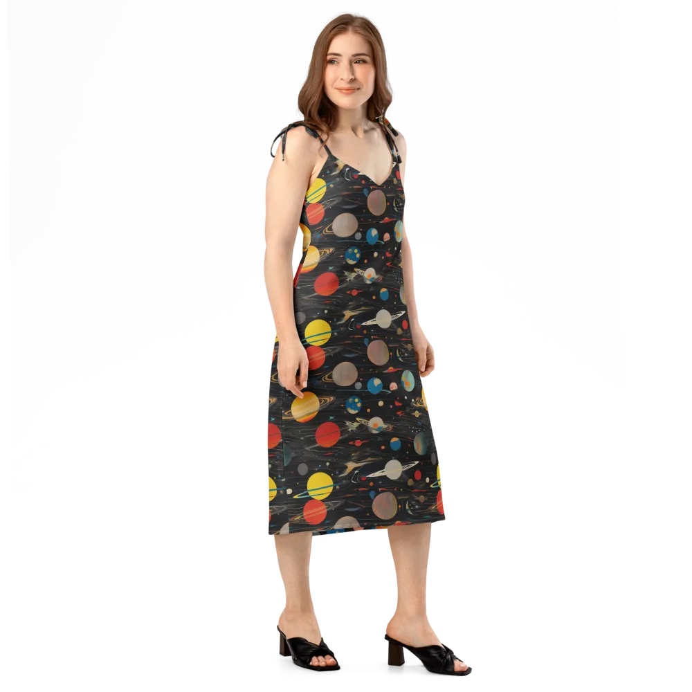Black-sky Atlas on Slip Dress — Right Front
