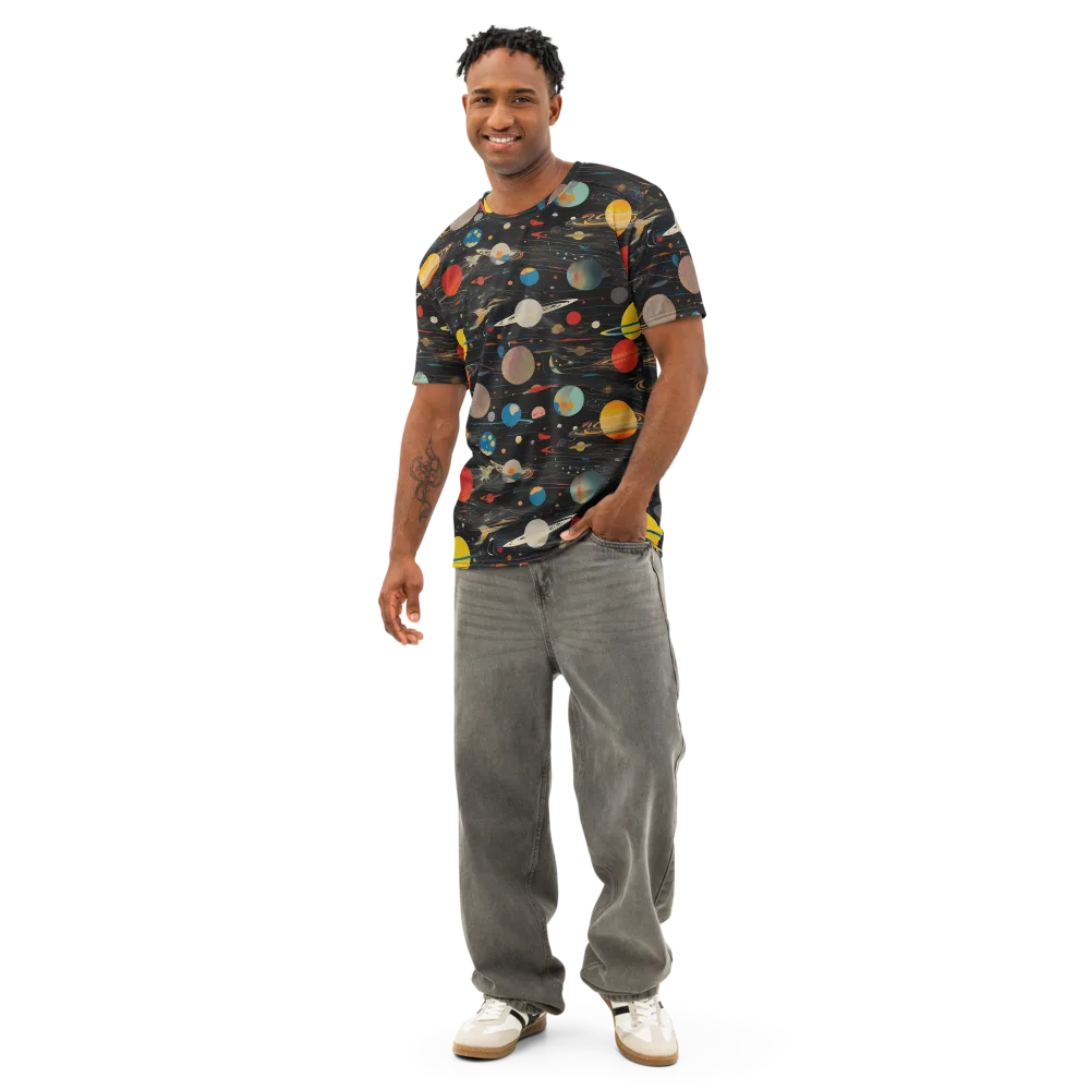 Black-sky Atlas on Men's Cotton Crew Neck T-Shirt — Front