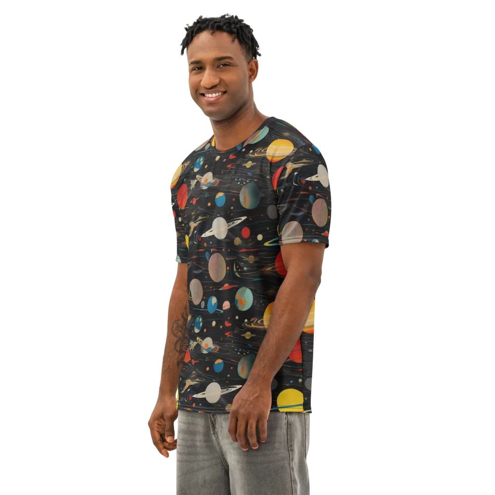 Black-sky Atlas on Men's Cotton Crew Neck T-Shirt — Left Front