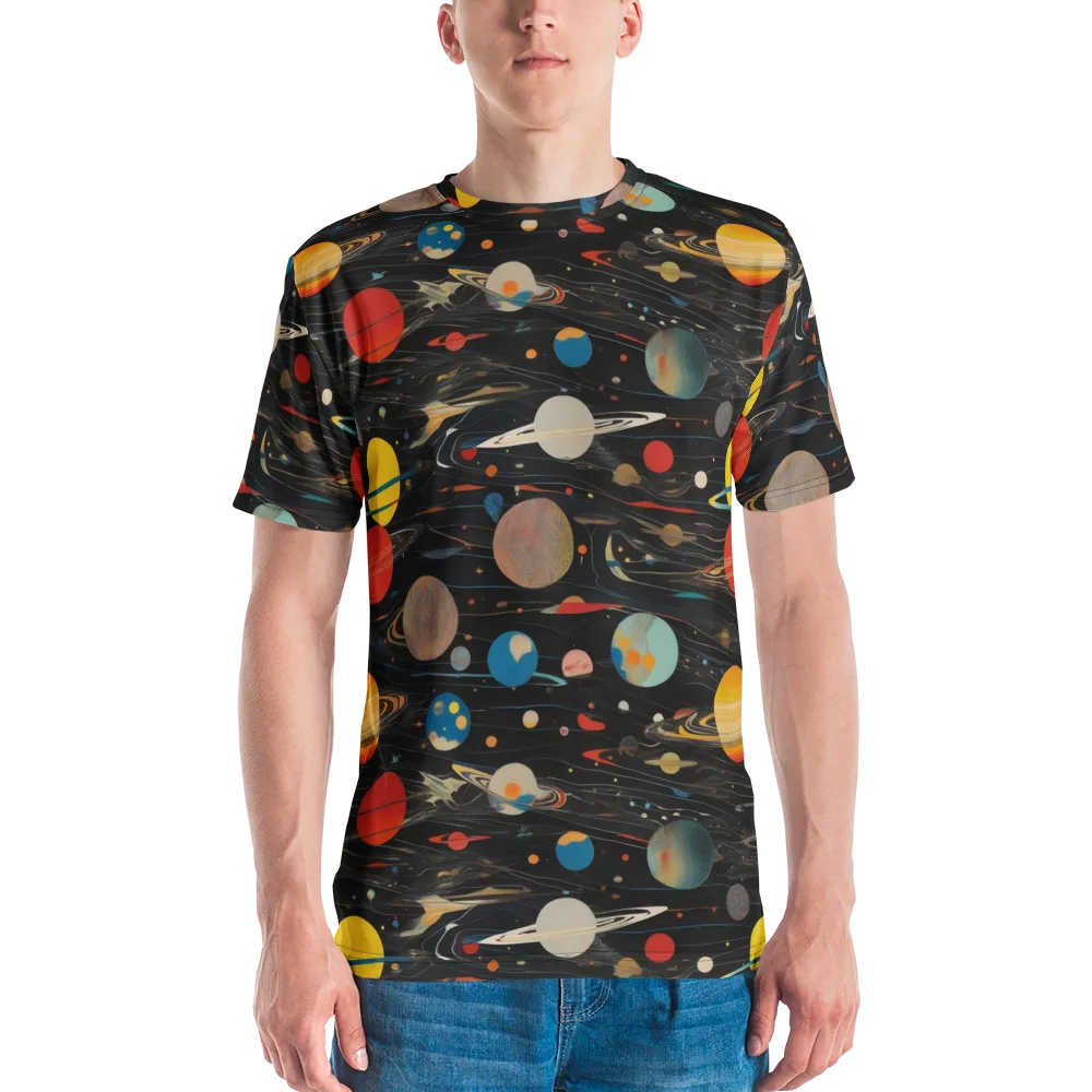 Black-sky Atlas on Men's Crew Neck T-Shirt — Front