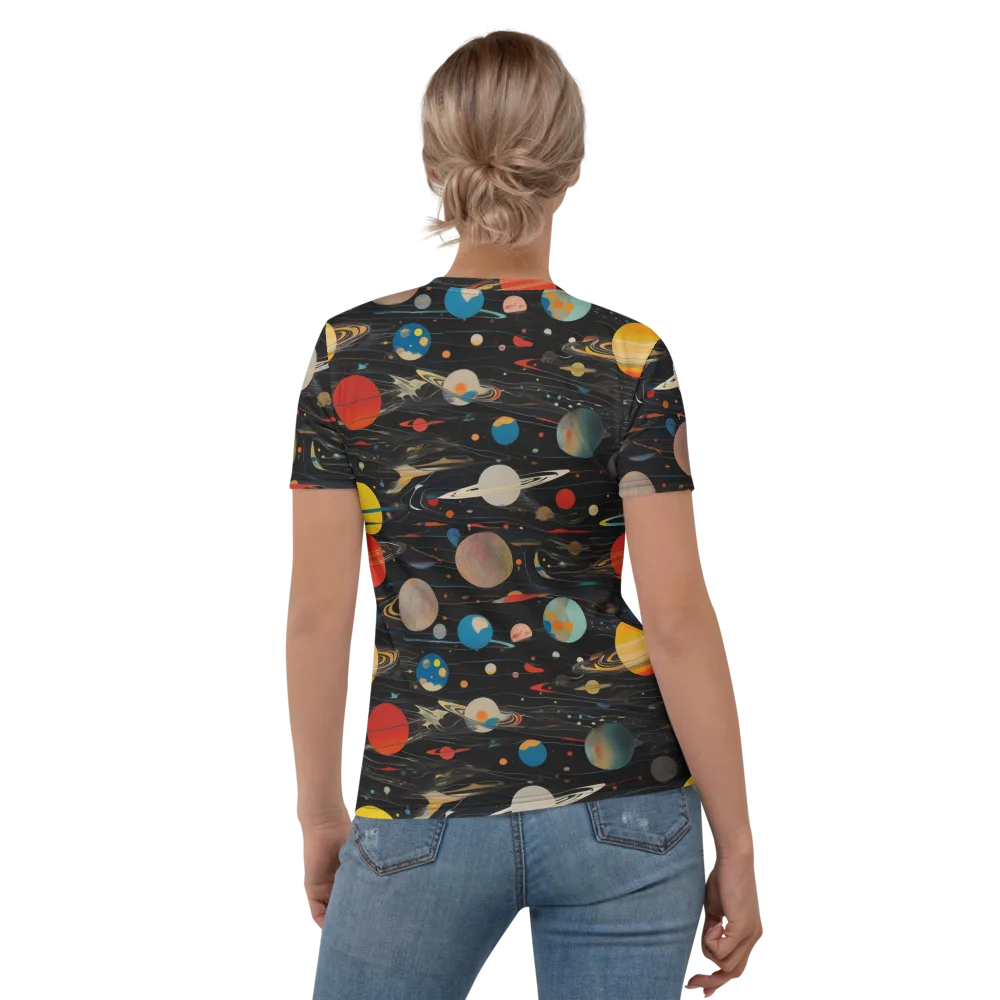 Black-sky Atlas on Women's Crew Neck T-Shirt — Back