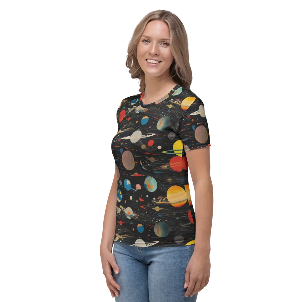 Black-sky Atlas on Women's Crew Neck T-Shirt — Left