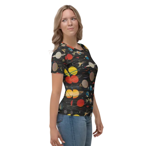 Black-sky Atlas on a Women's Crew Neck T-Shirt