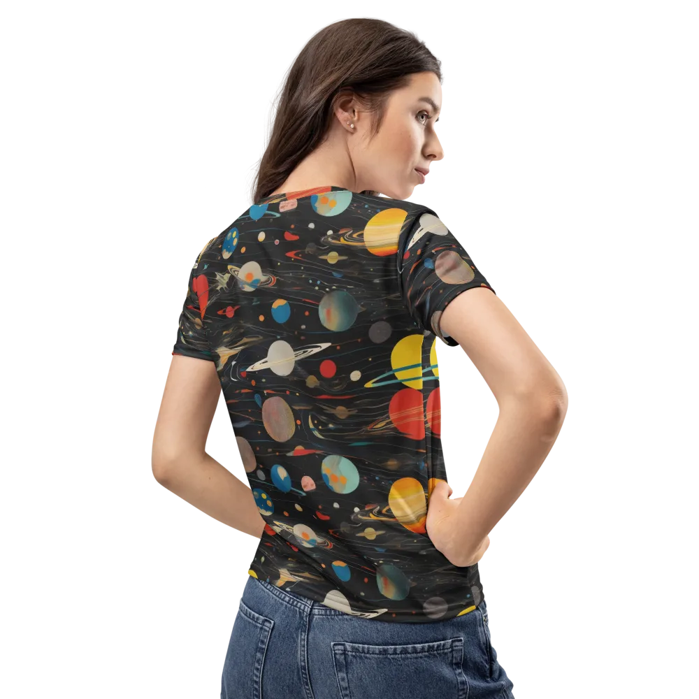 Black-sky Atlas on Women's Crew Neck T-Shirt — Back