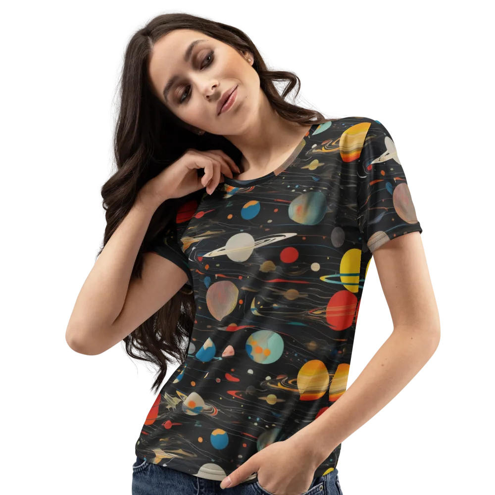 Black-sky Atlas on Women's Crew Neck T-Shirt — Left Front