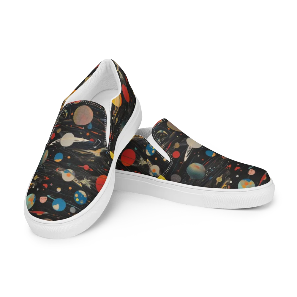 Black-sky Atlas on Men's Slip-On Canvas Shoes — Left Front