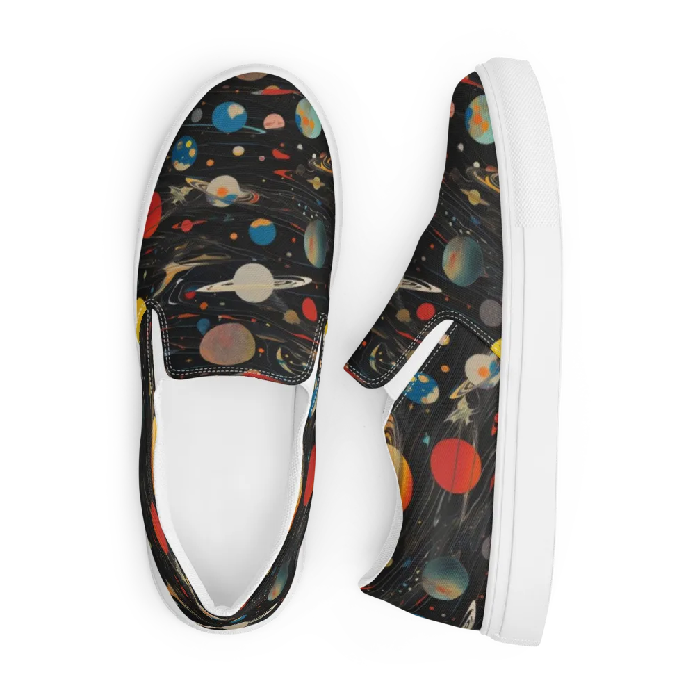 Black-sky Atlas on Men's Slip-On Canvas Shoes — Front