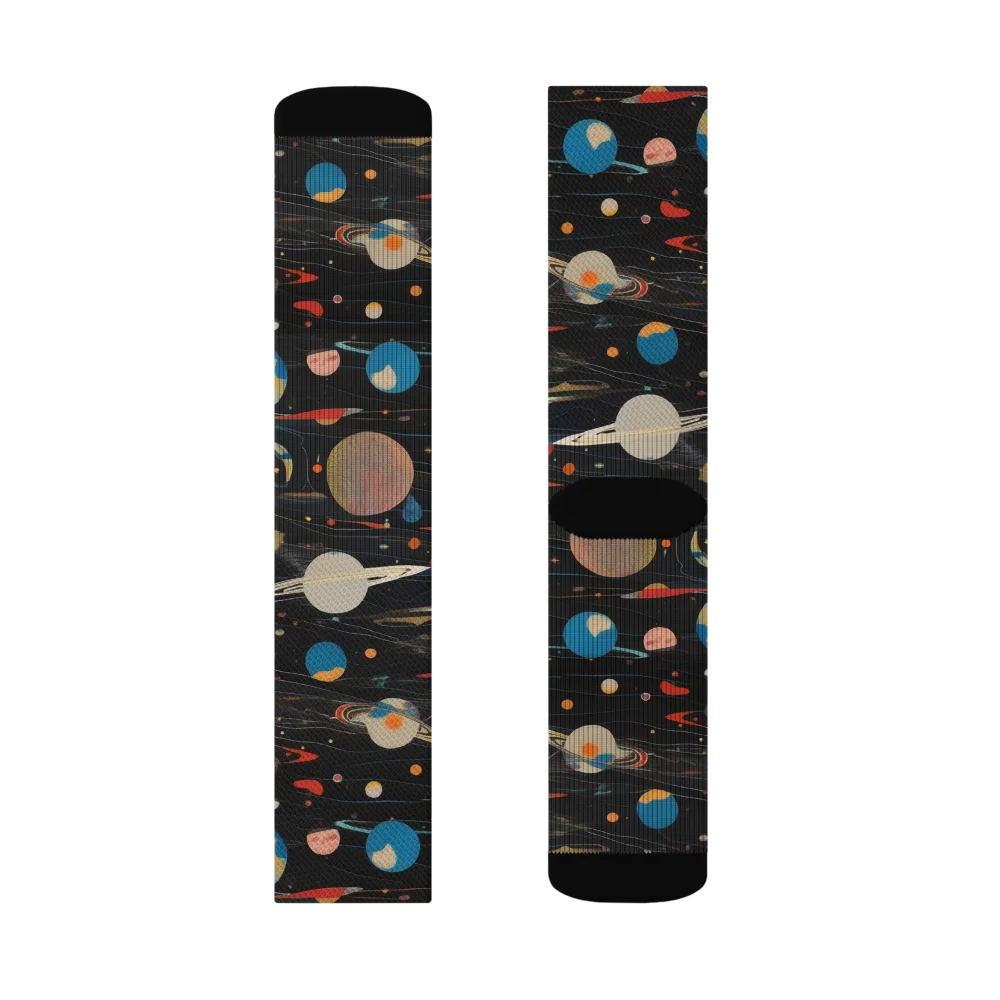 Black-sky Atlas on Socks — Left Sock
