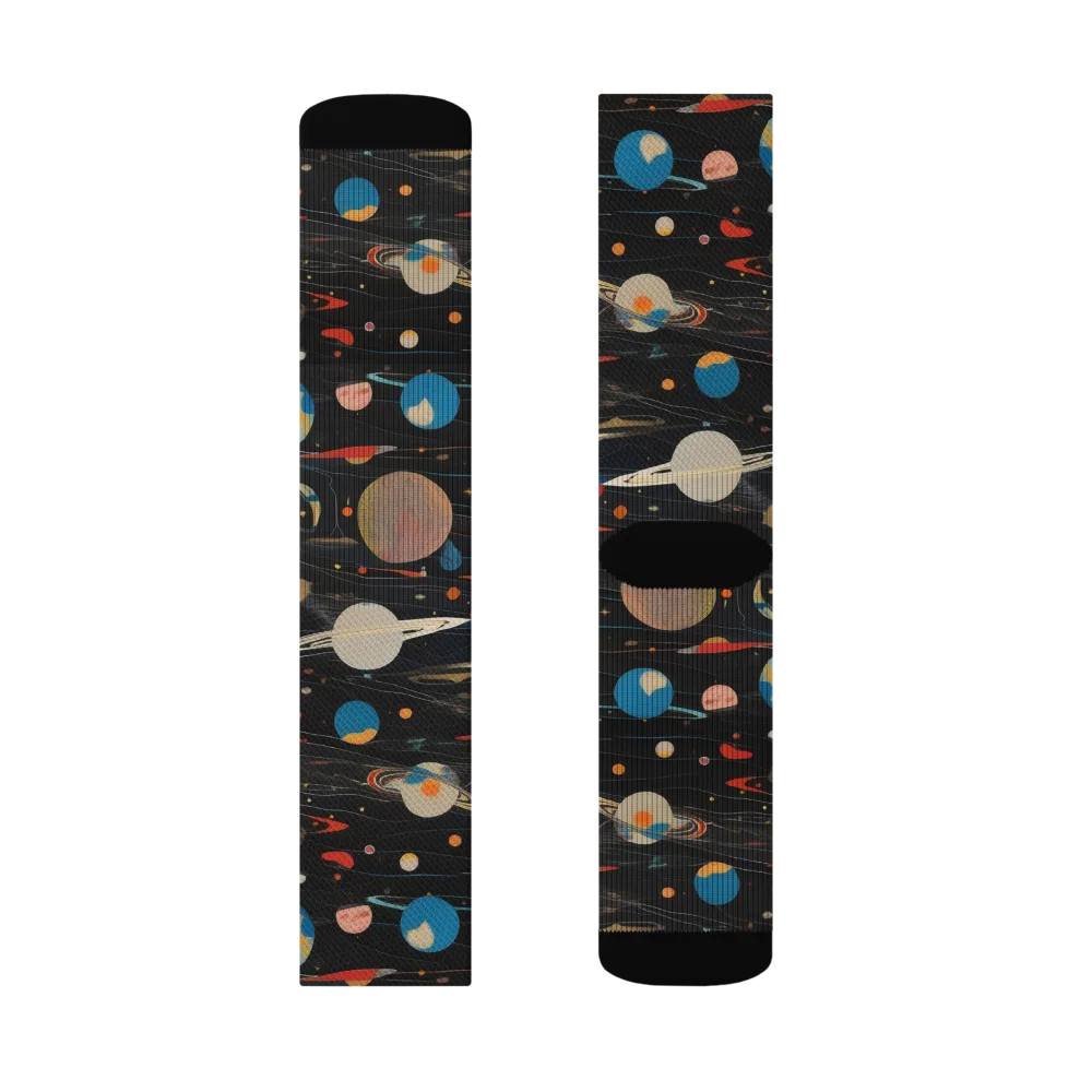 Black-sky Atlas on Socks — Right Sock