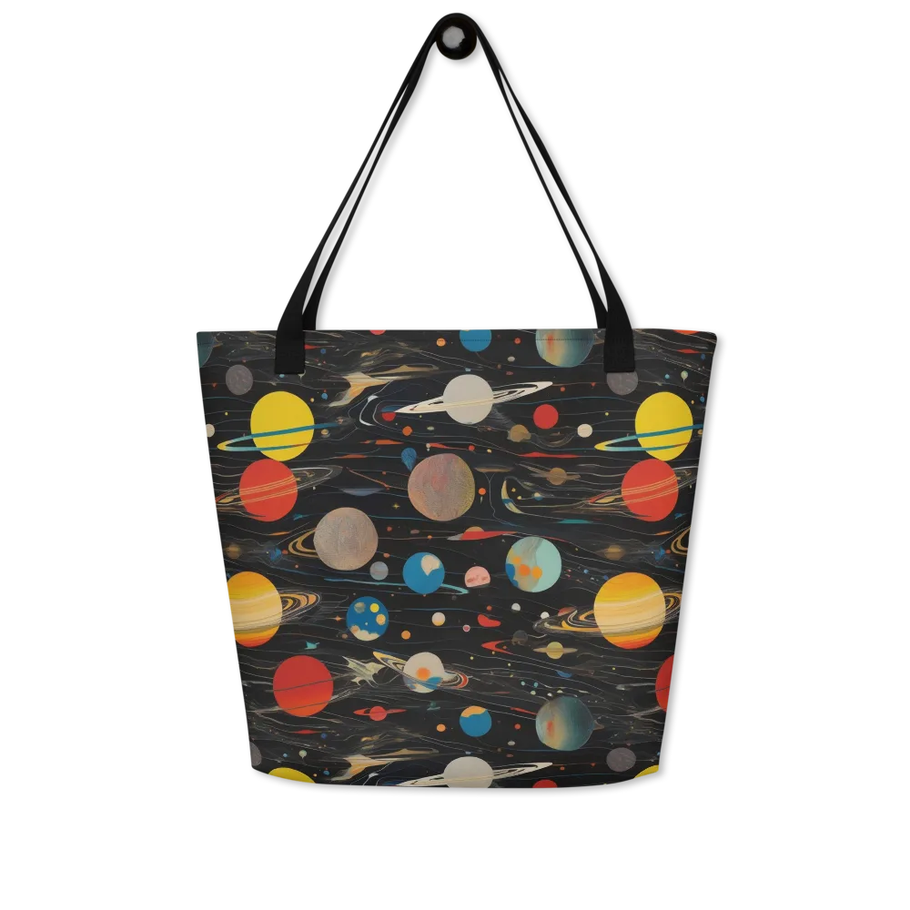 Black-sky Atlas on Large Tote Bag W/ Pocket — Front
