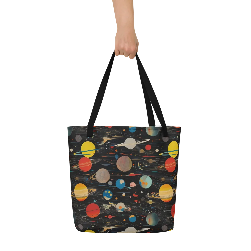 Black-sky Atlas on Large Tote Bag W/ Pocket — Front