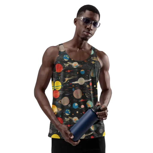 Black-sky Atlas on a Men's Tank Top
