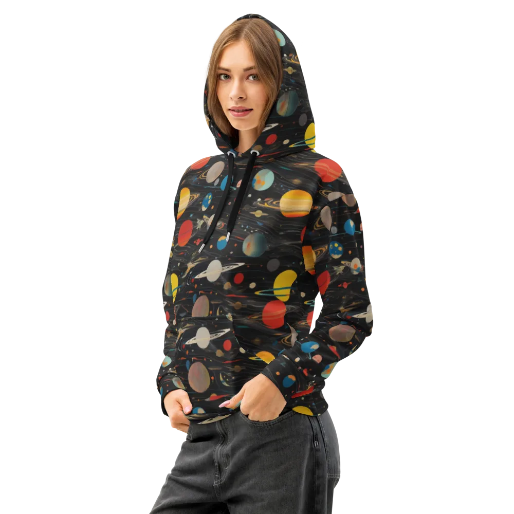 Black-sky Atlas on Cotton Hoodie — Left Front