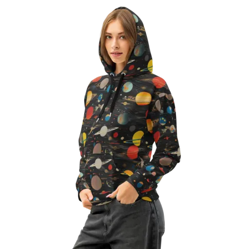 Black-sky Atlas on a Cotton Hoodie