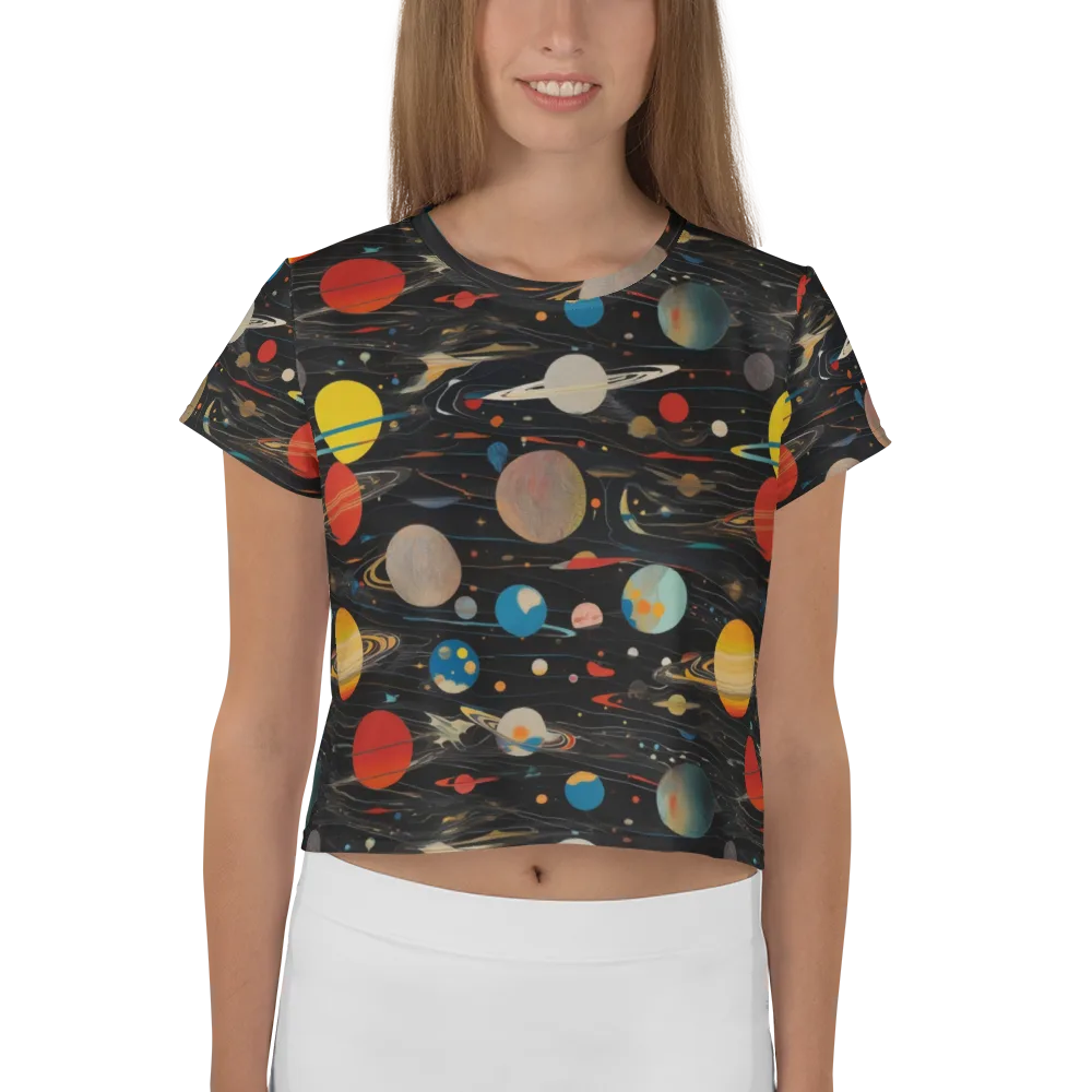 Black-sky Atlas on Crop Tee — Front