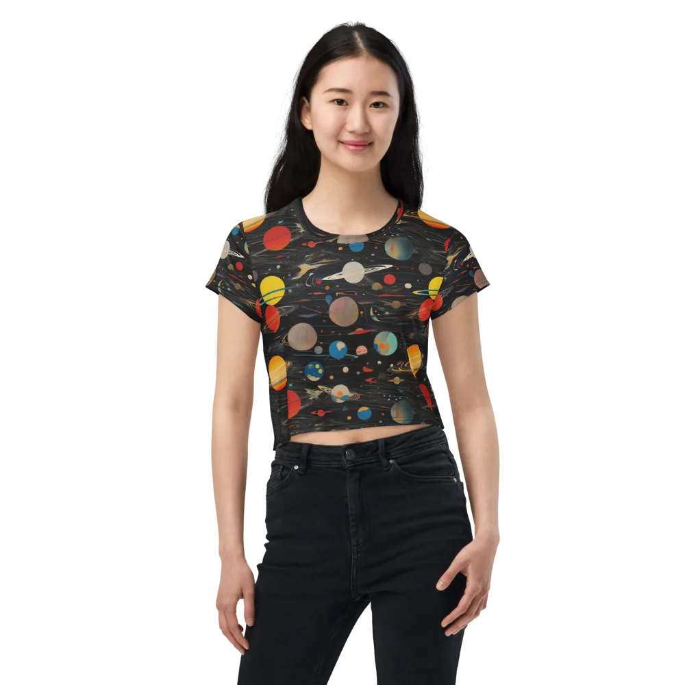 Black-sky Atlas on Crop Tee — Front