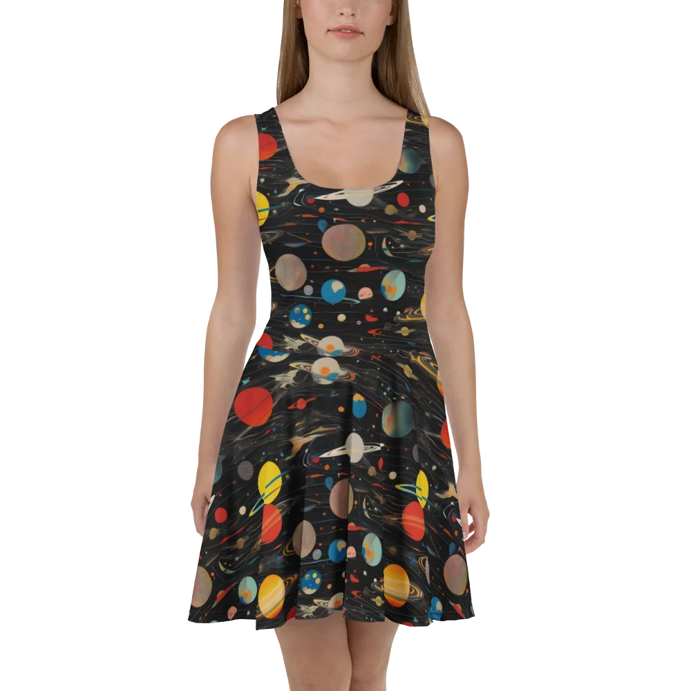 Black-sky Atlas on Skater Dress — Front