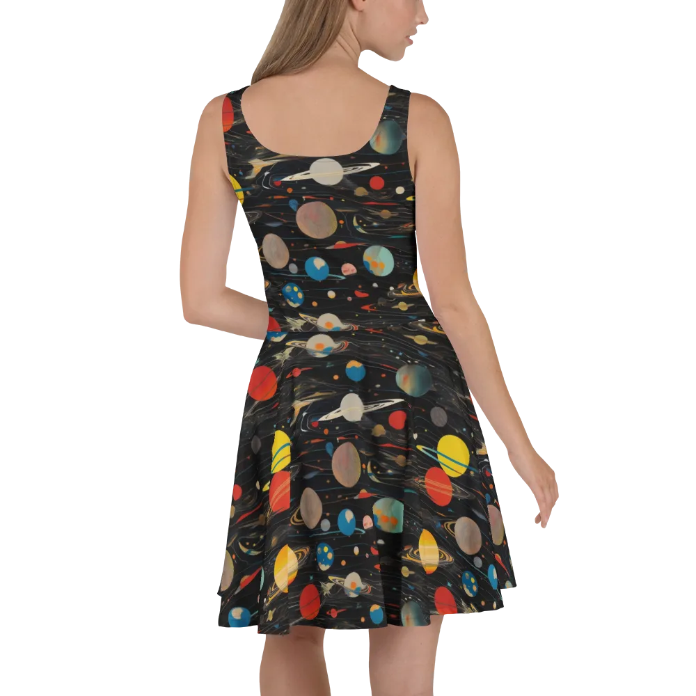 Black-sky Atlas on Skater Dress — Back