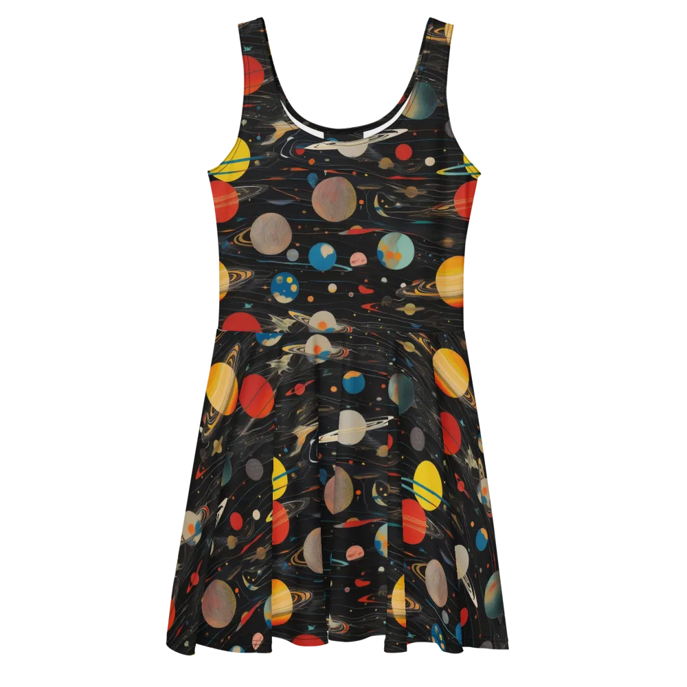 Black-sky Atlas on Skater Dress — Front