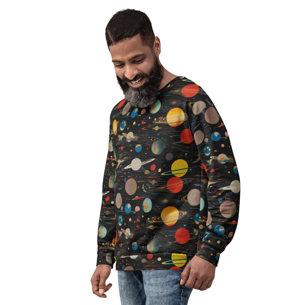 Black-sky Atlas on Sweatshirt — Left Front