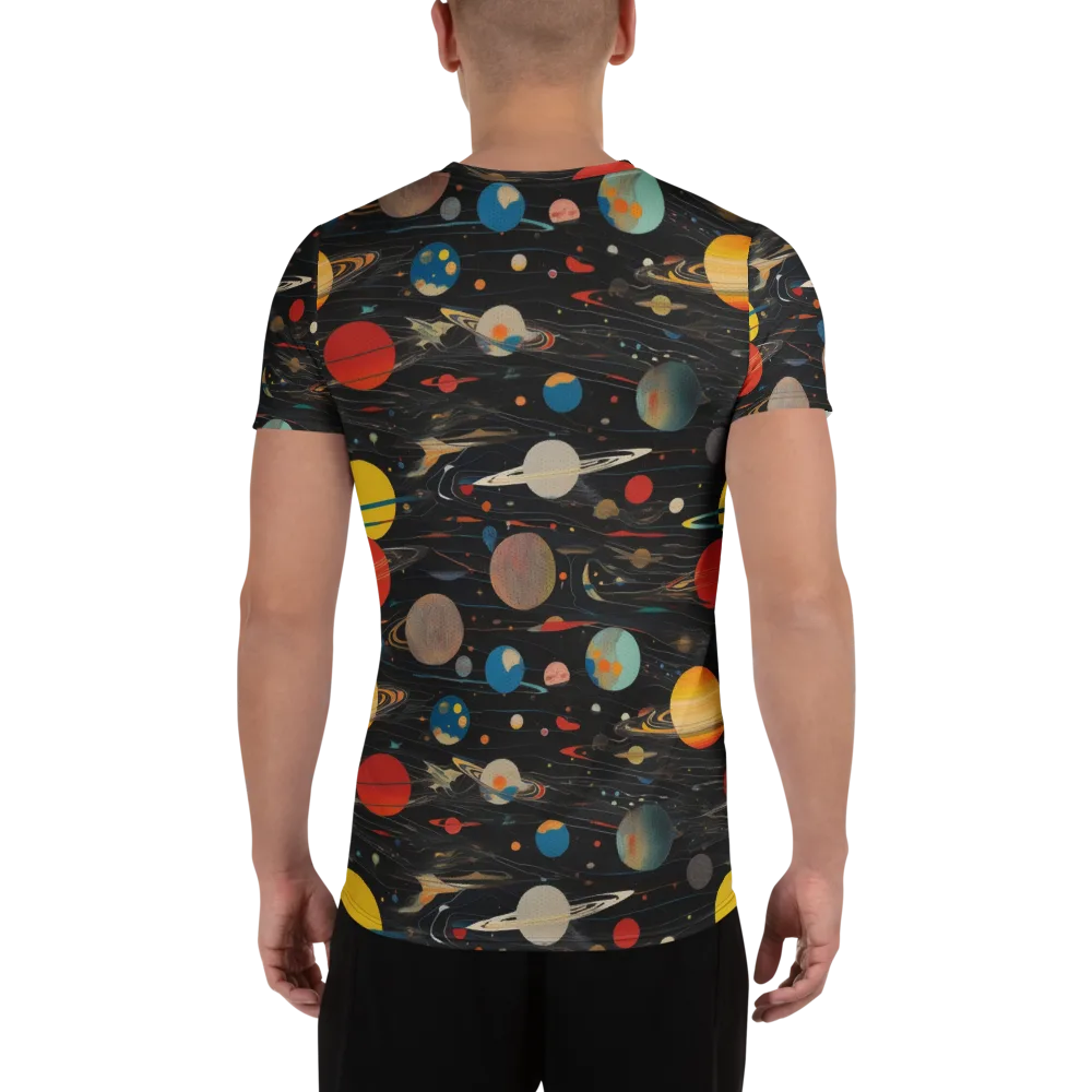 Black-sky Atlas on Men's Athletic T-Shirt — Back