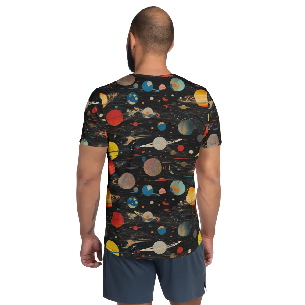 Black-sky Atlas on Men's Athletic T-Shirt — Back