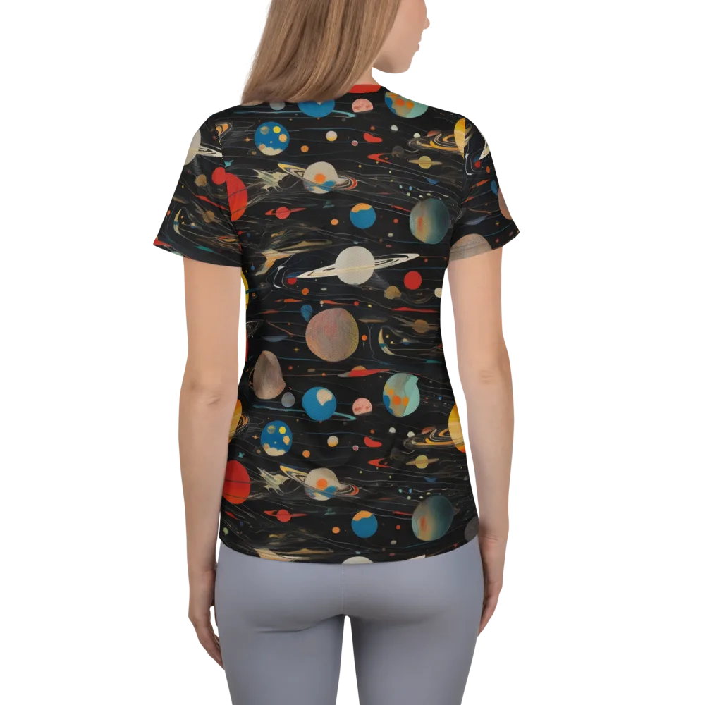 Black-sky Atlas on Women's Athletic T-Shirt — Back