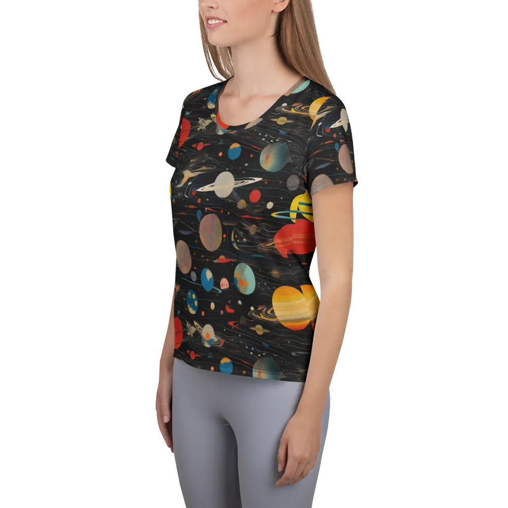 Black-sky Atlas on Women's Athletic T-Shirt — Left