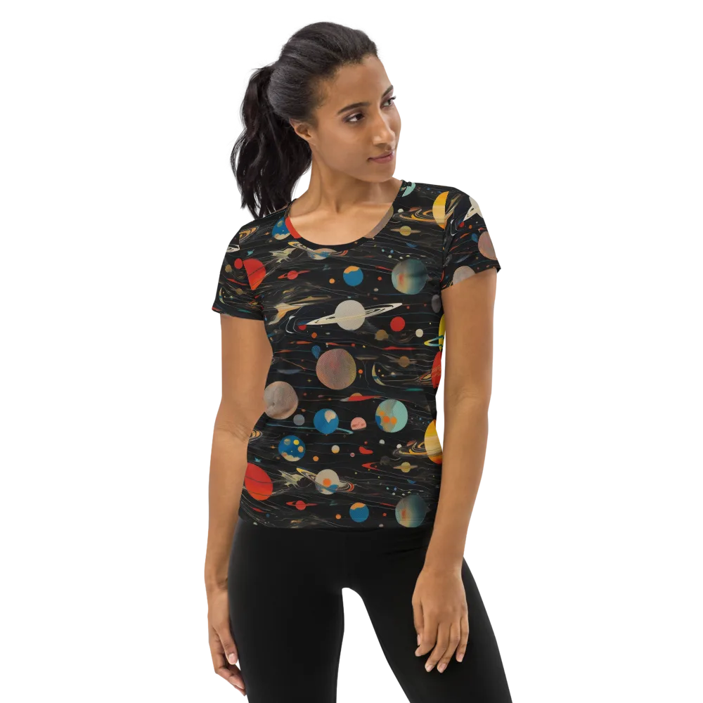 Black-sky Atlas on Women's Athletic T-Shirt — Front
