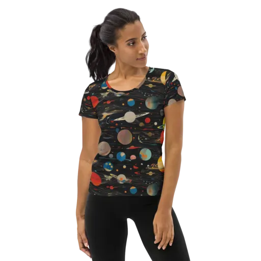 Black-sky Atlas on a Women's Athletic T-Shirt