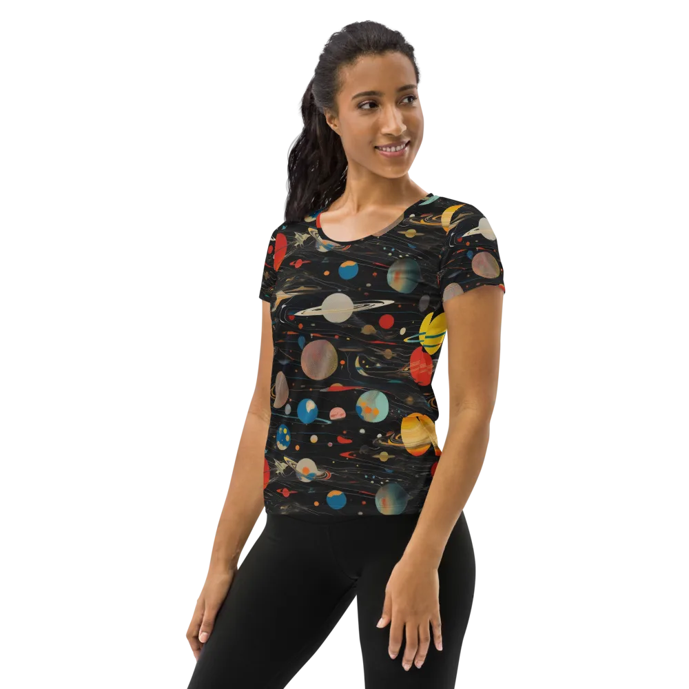 Black-sky Atlas on Women's Athletic T-Shirt — Left