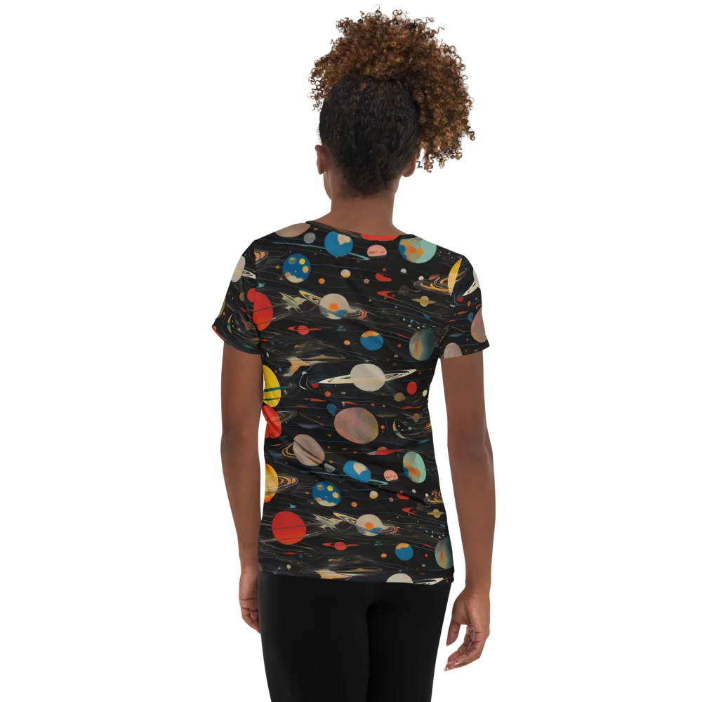 Black-sky Atlas on Women's Athletic T-Shirt — Back