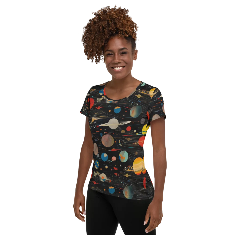 Black-sky Atlas on Women's Athletic T-Shirt — Left