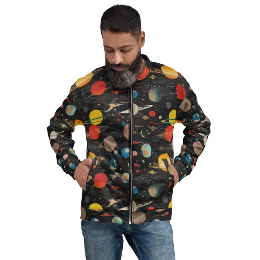 Black-sky Atlas on a Bomber Jacket