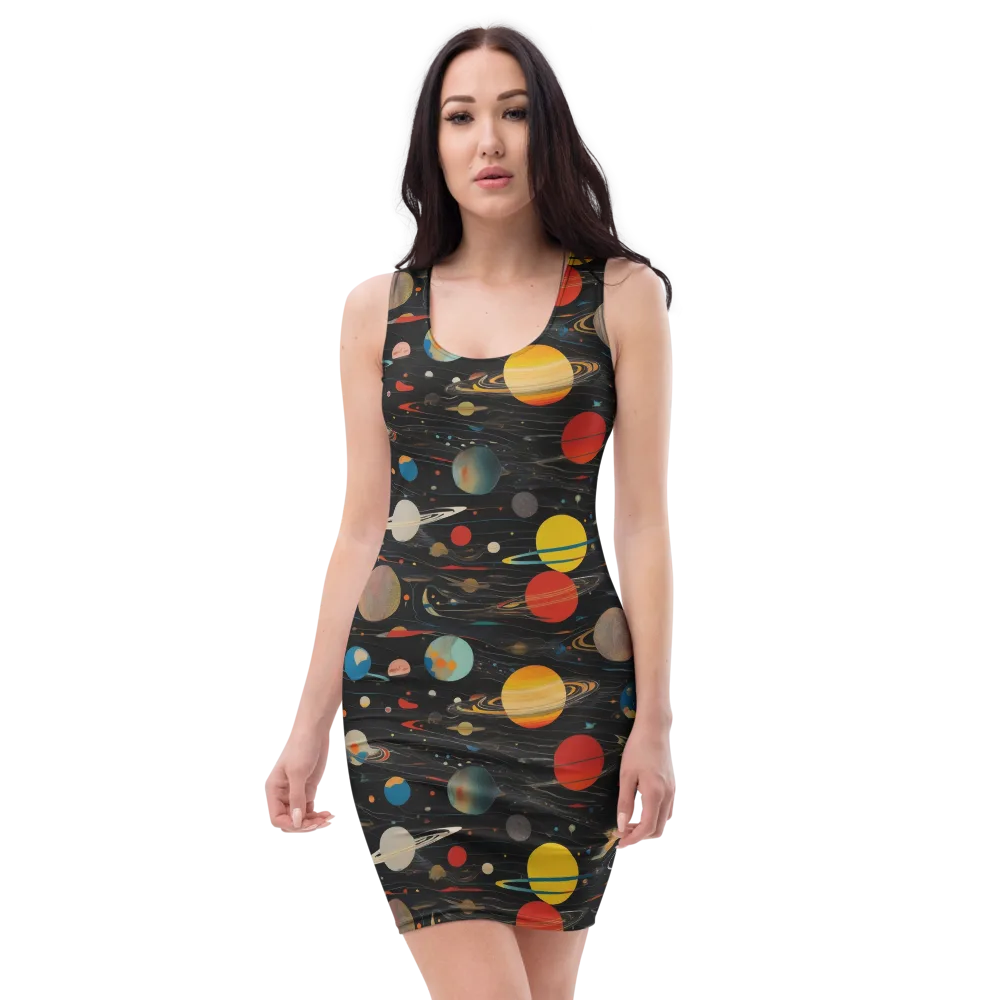 Black-sky Atlas on Bodycon Dress — Front