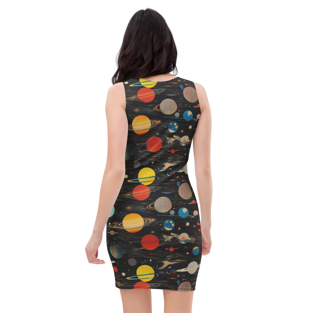 Black-sky Atlas on Bodycon Dress — Back