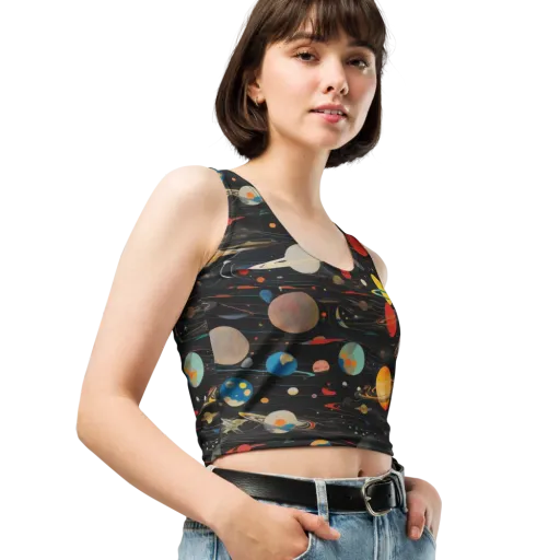 Black-sky Atlas on a Crop Top