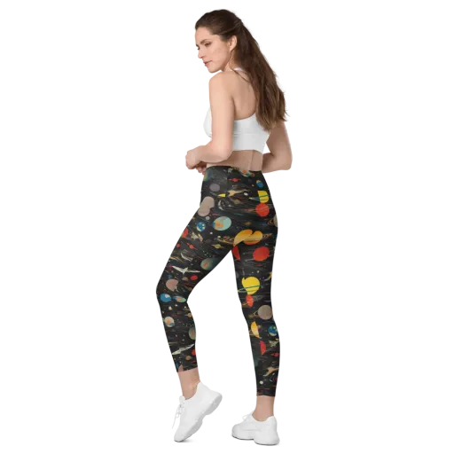 Black-sky Atlas on a Leggings with Pockets