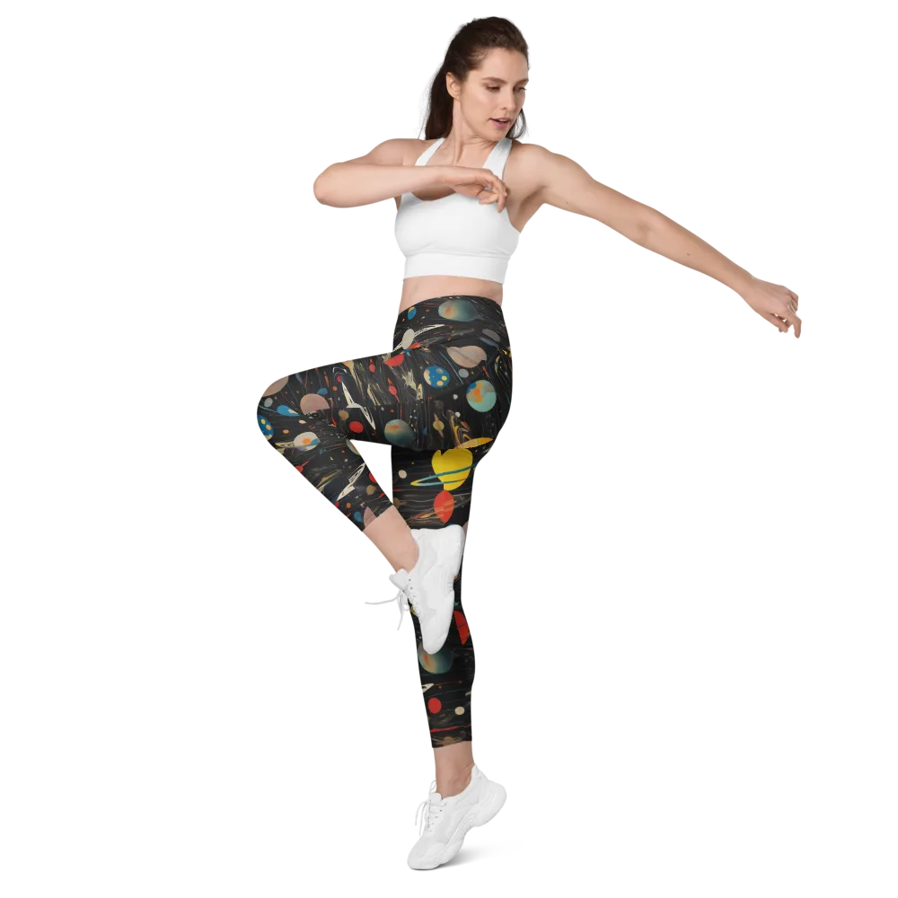 Black-sky Atlas on Leggings with Pockets — Left Front