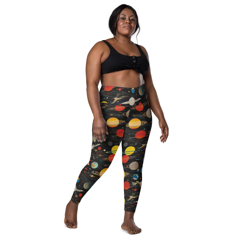 Black-sky Atlas on Leggings with Pockets — Front