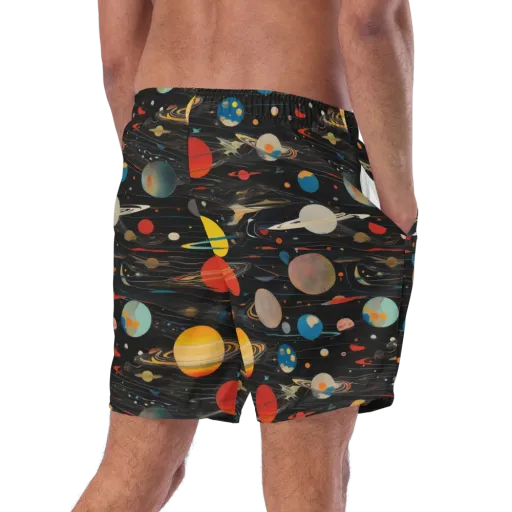 Black-sky Atlas on Swim Trunks