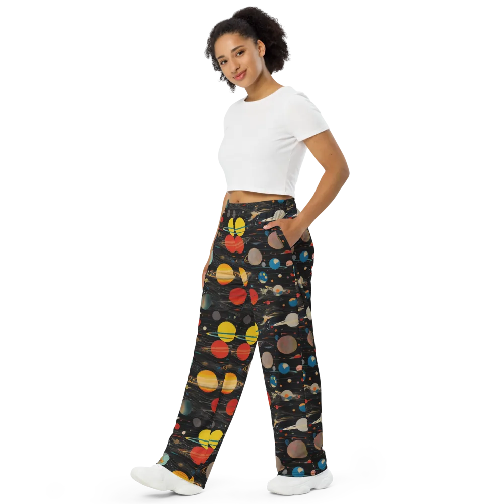 Black-sky Atlas on Wide-Leg Pants — Left Front