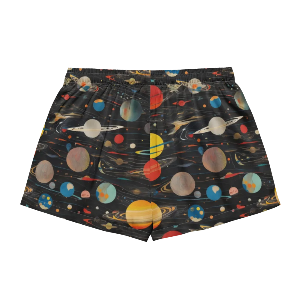 Black-sky Atlas on Women's Pajama Shorts — Back