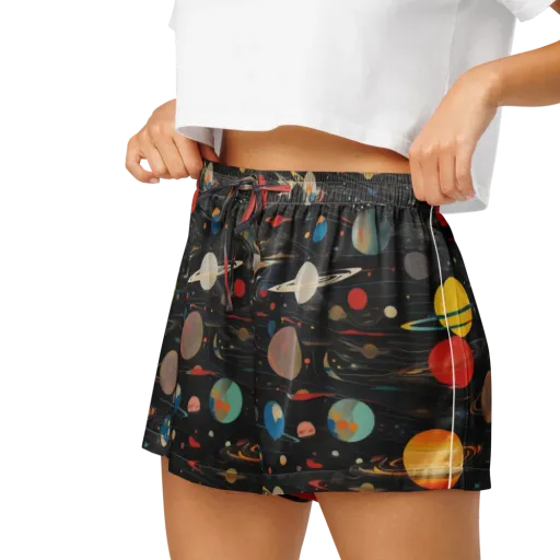 Black-sky Atlas on a Women's Pajama Shorts