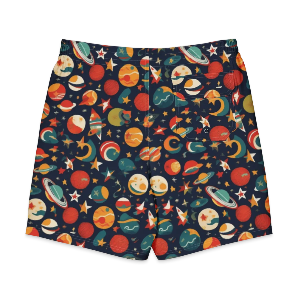 Rocket Bloom on Men's Board Shorts — Back