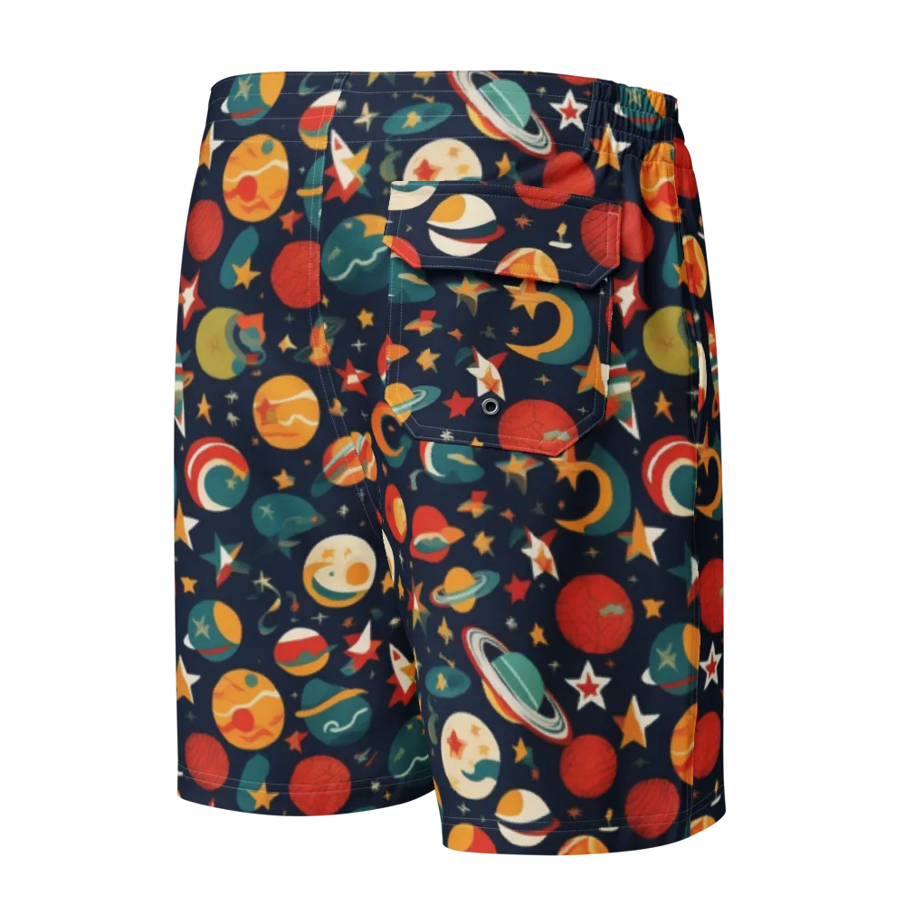 Rocket Bloom on Men's Board Shorts — Back